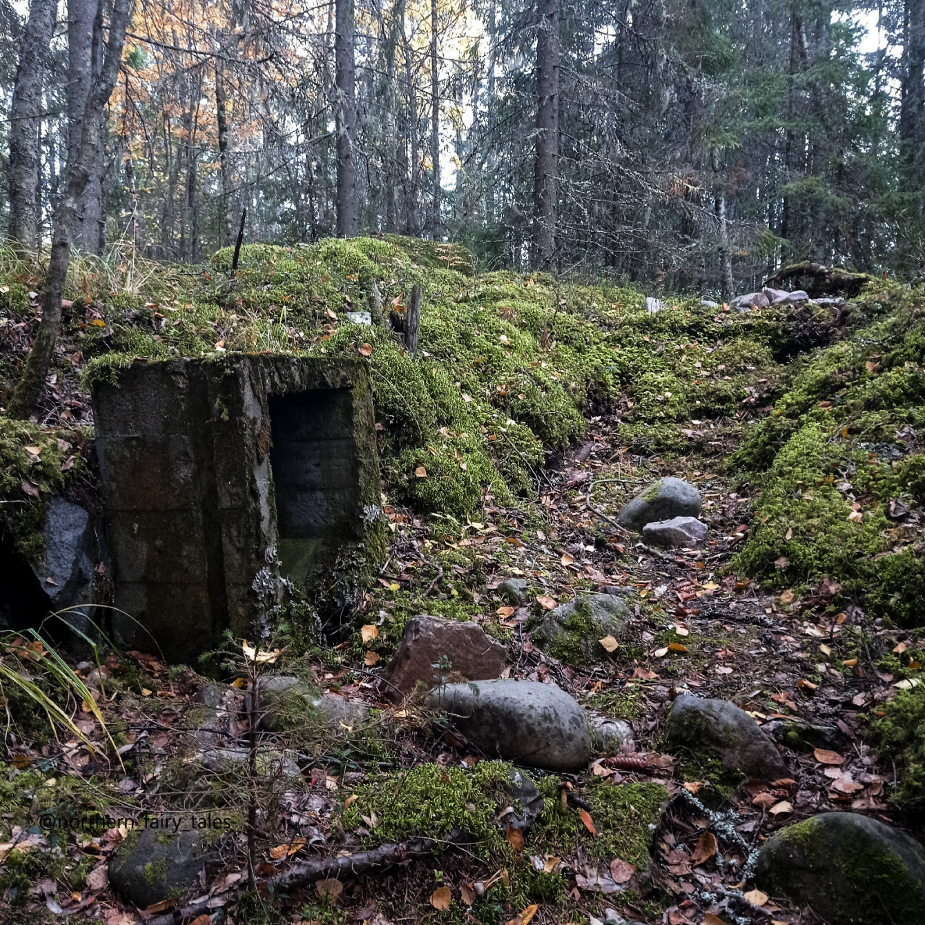 Deep within the dark forests lie the Finnish fortifications of Väliniemi, near Lake Onega.